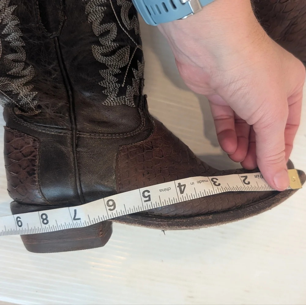 VERETTA Kids' Black & Brown Leather Western Cowgirl Boots Size 22 USA